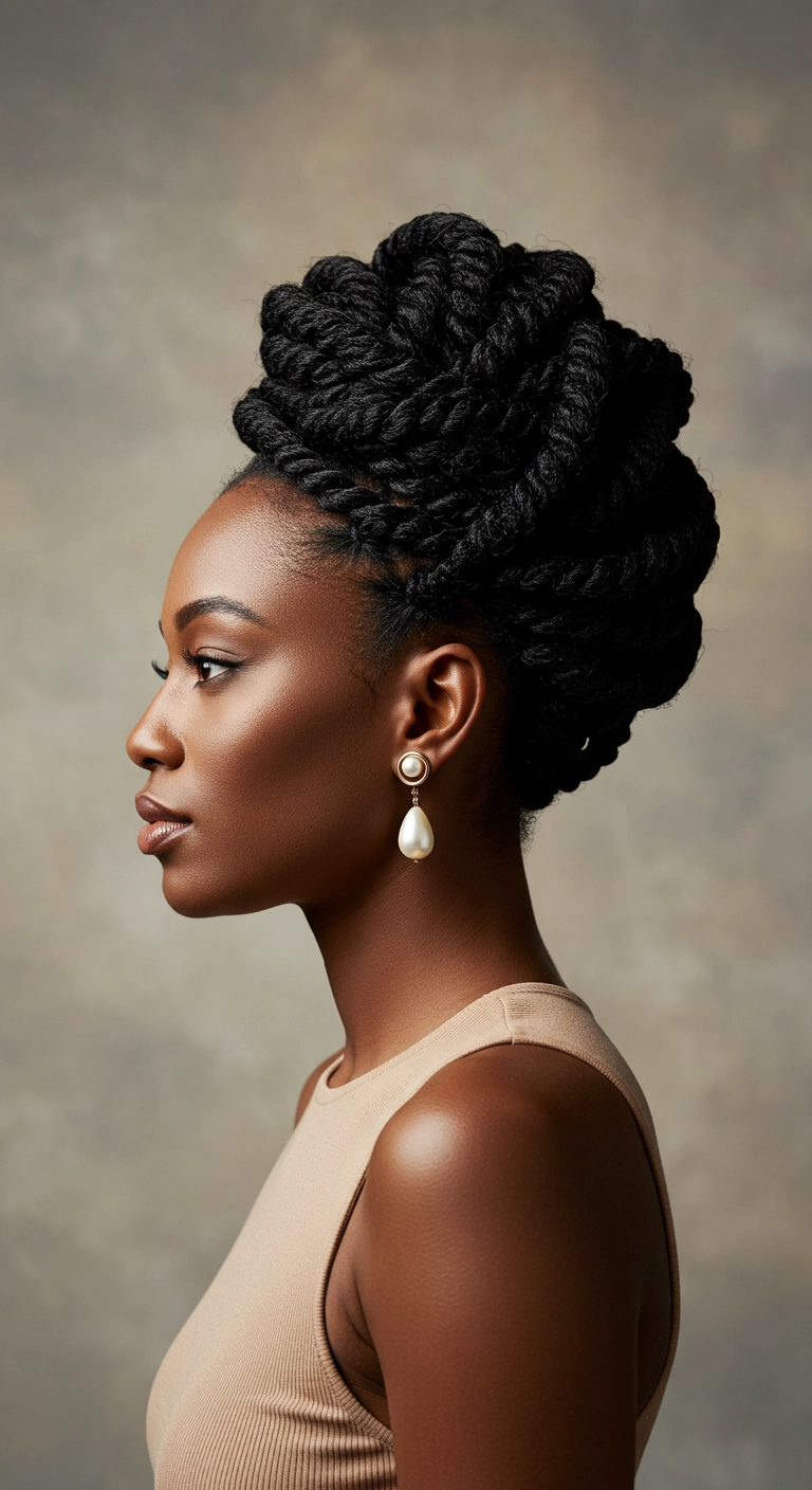 Regal Sculpted Twist Crown Updo