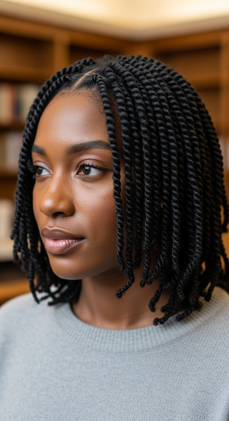 Classic Middle-Part Two-Strand Twist Lob