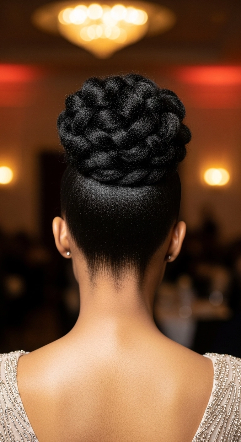 Sculptural Woven High Braided Bun