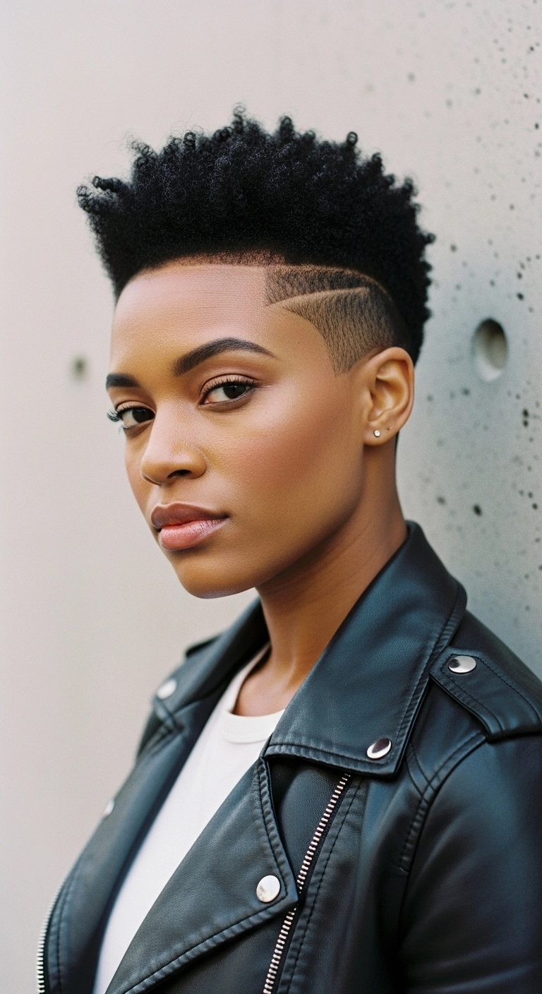 Edgy Tapered Coils with Geometric Temple Shave