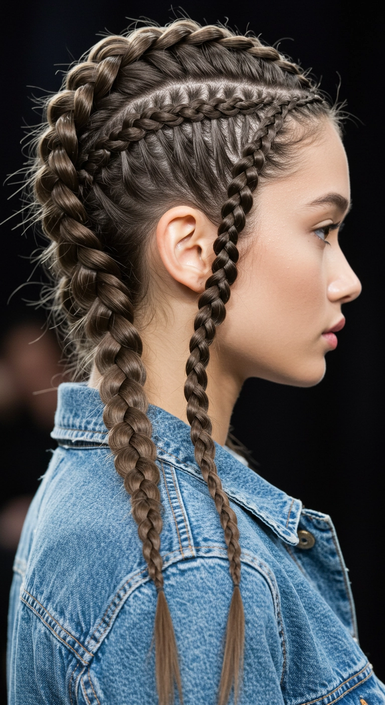 Multi-Layered Dutch Cornrow Braids