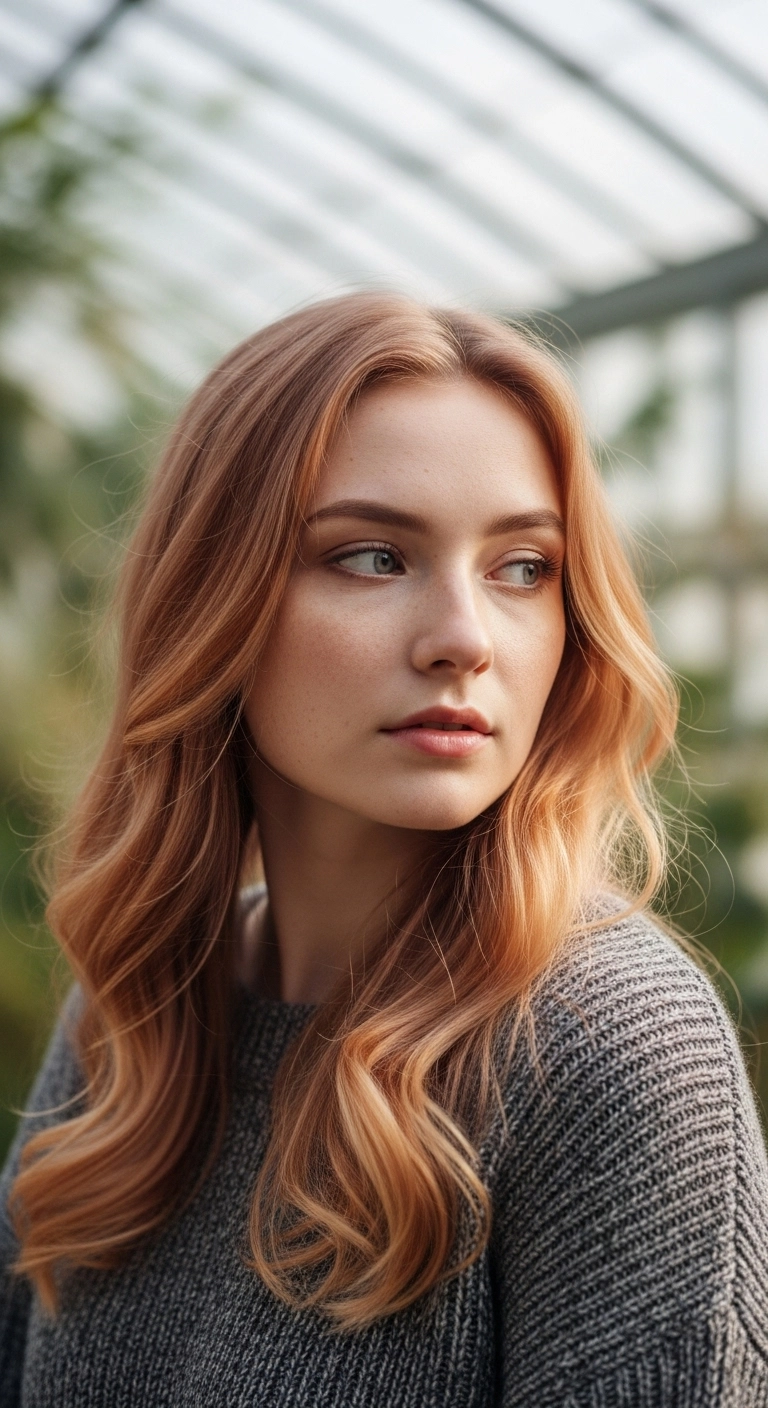 Warm Strawberry Blonde Face-Framing Waves