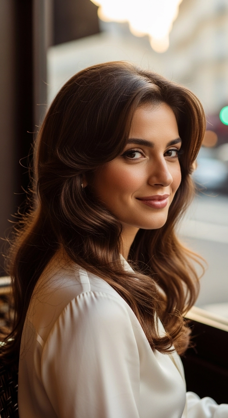 Voluminous 90s Butterfly Blowout with Curtain Bangs