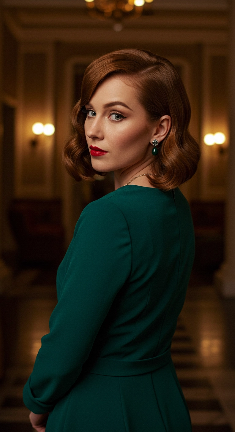 Old Hollywood Vintage S-Wave Bob in Auburn Copper