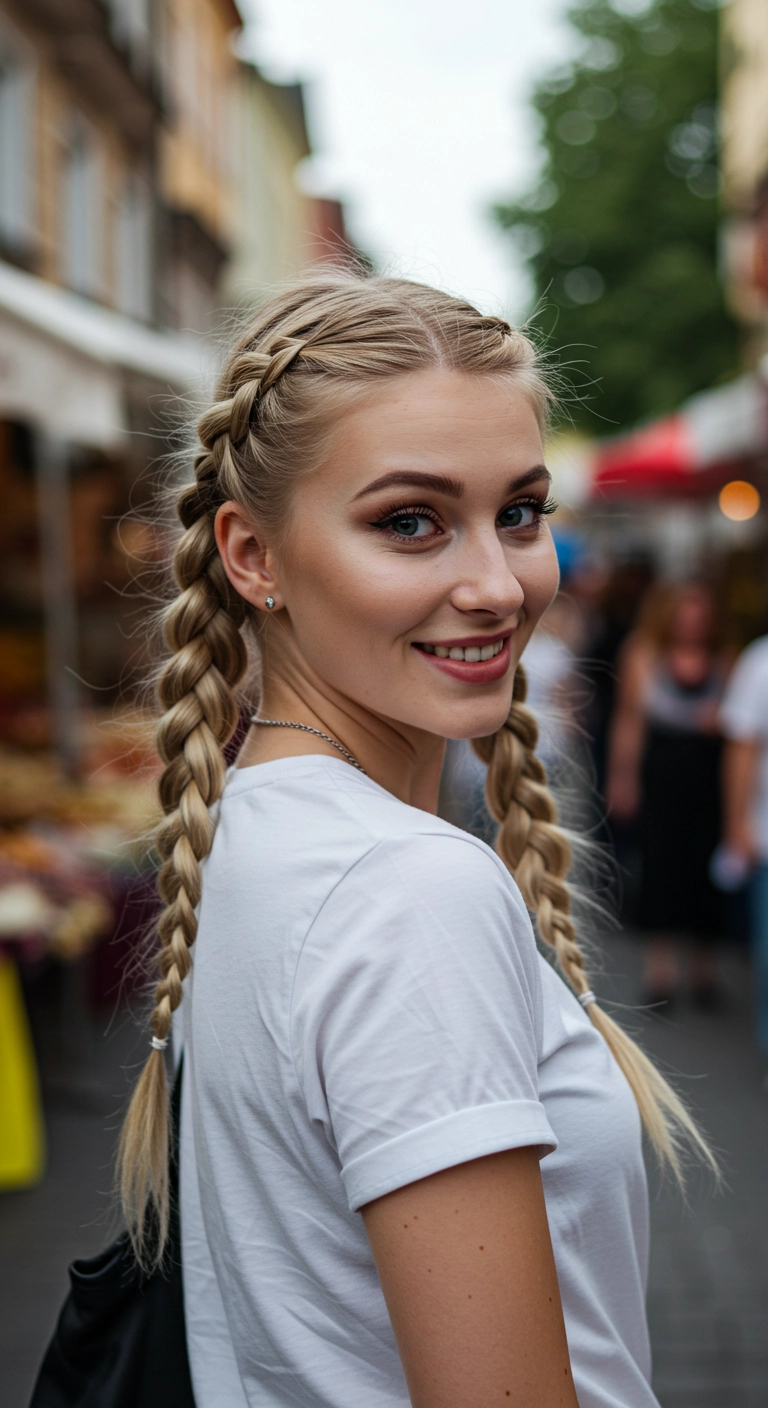 Classic Double Dutch Pigtail Braids