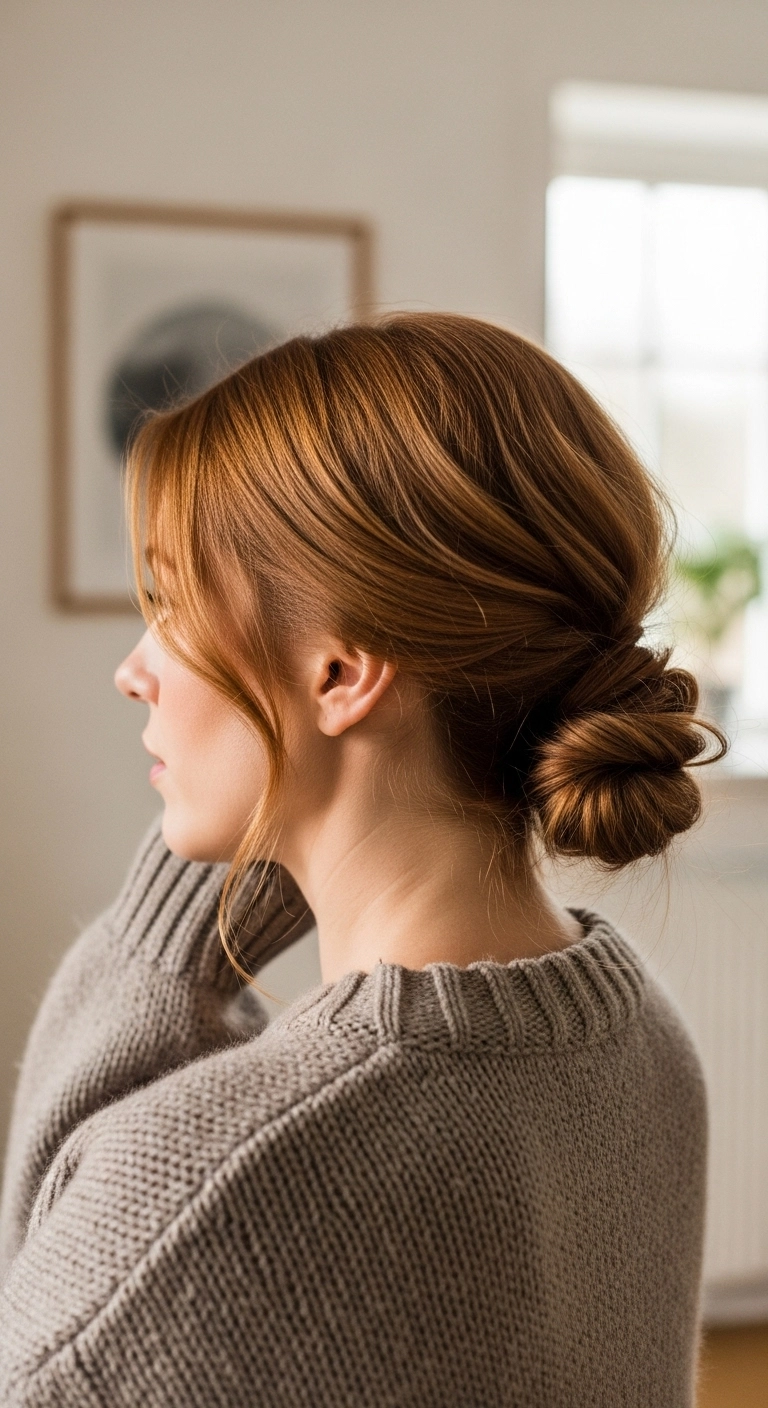 Effortless Low Twisted Chignon with Face-Framing Strands
