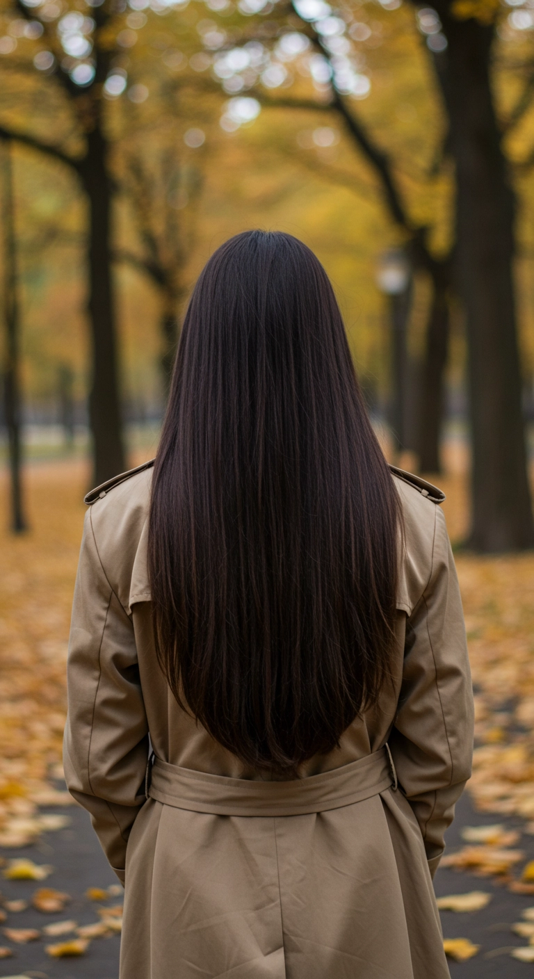Glossy Sleek Long V-Cut Blowout