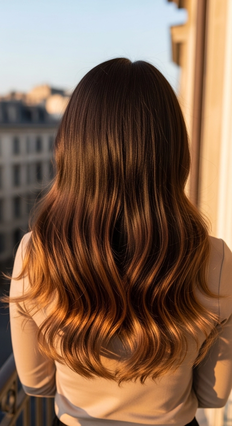 Sun-Kissed Caramel Balayage on Soft U-Cut Waves