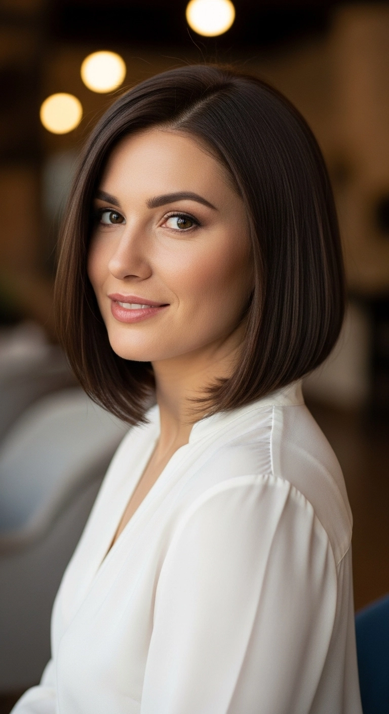 Glossy Chocolate Brown Classic Bob