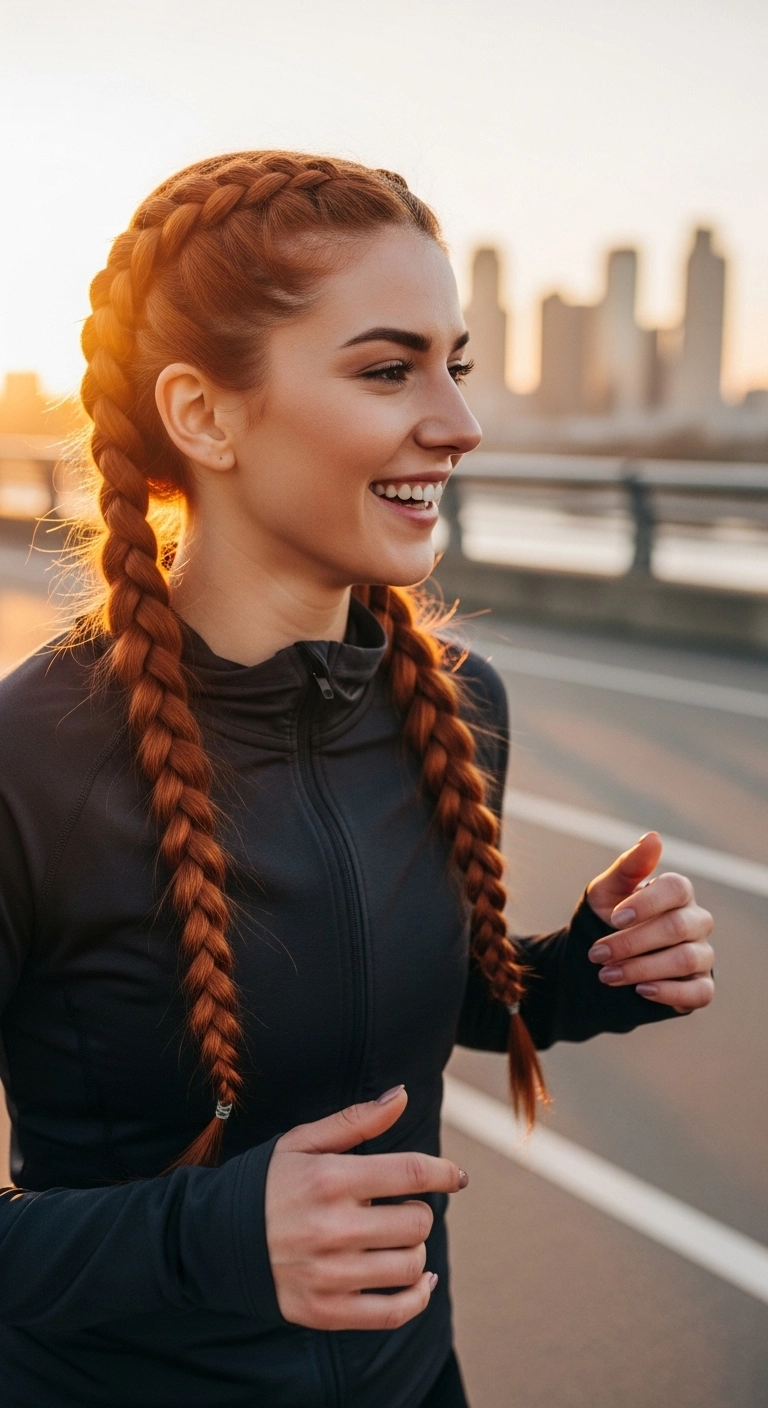 Vibrant Copper Double Dutch Boxer Braids