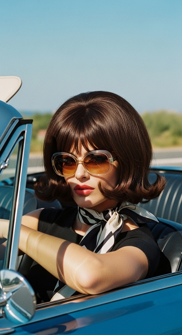 1960s Retro Bouffant Bob with Dramatic Flipped Ends