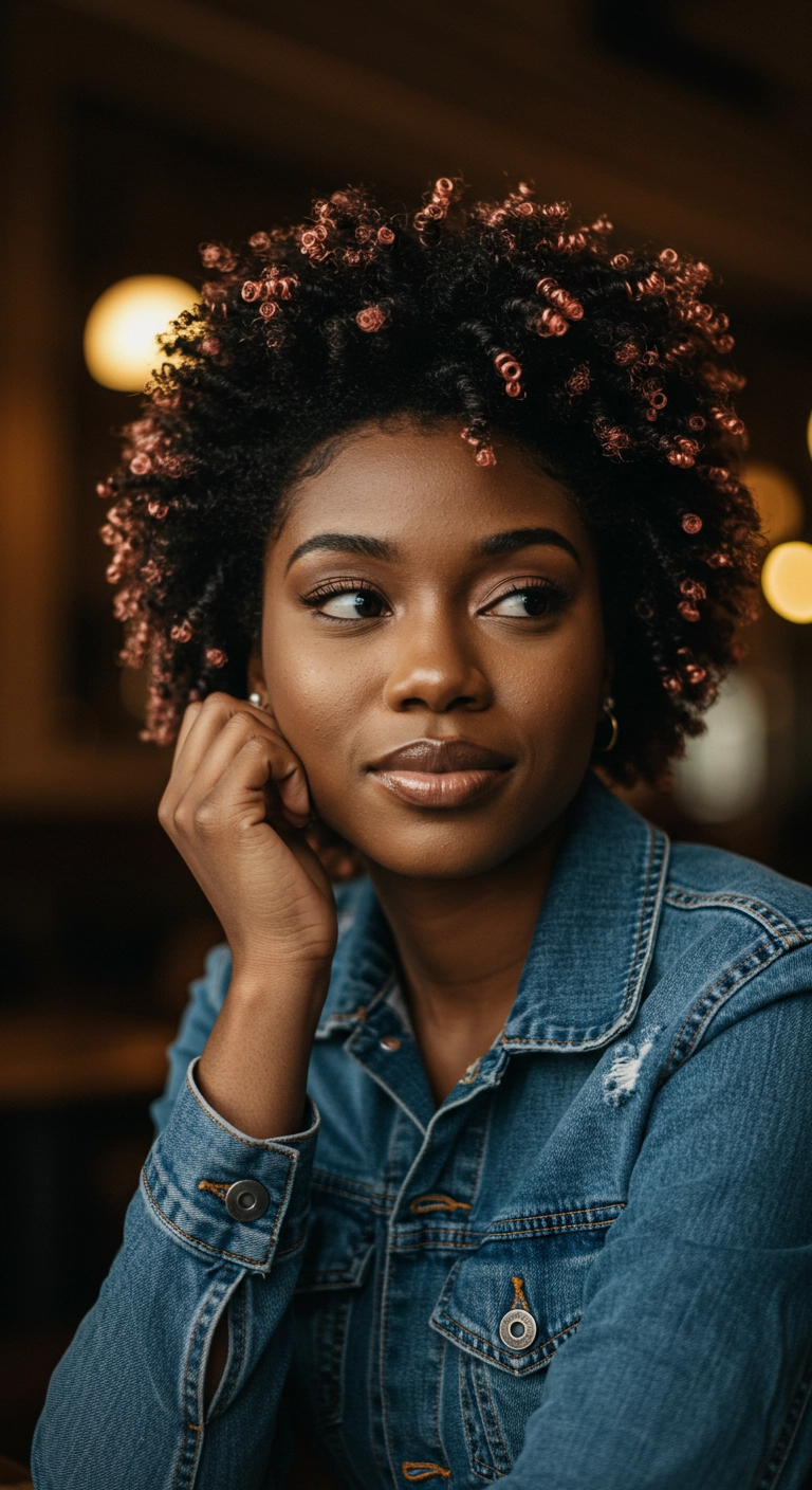 Defined Finger Coils with Copper Frosted Tips