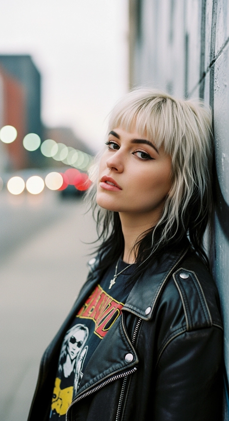 Platinum and Black Two-Tone Grunge Shag