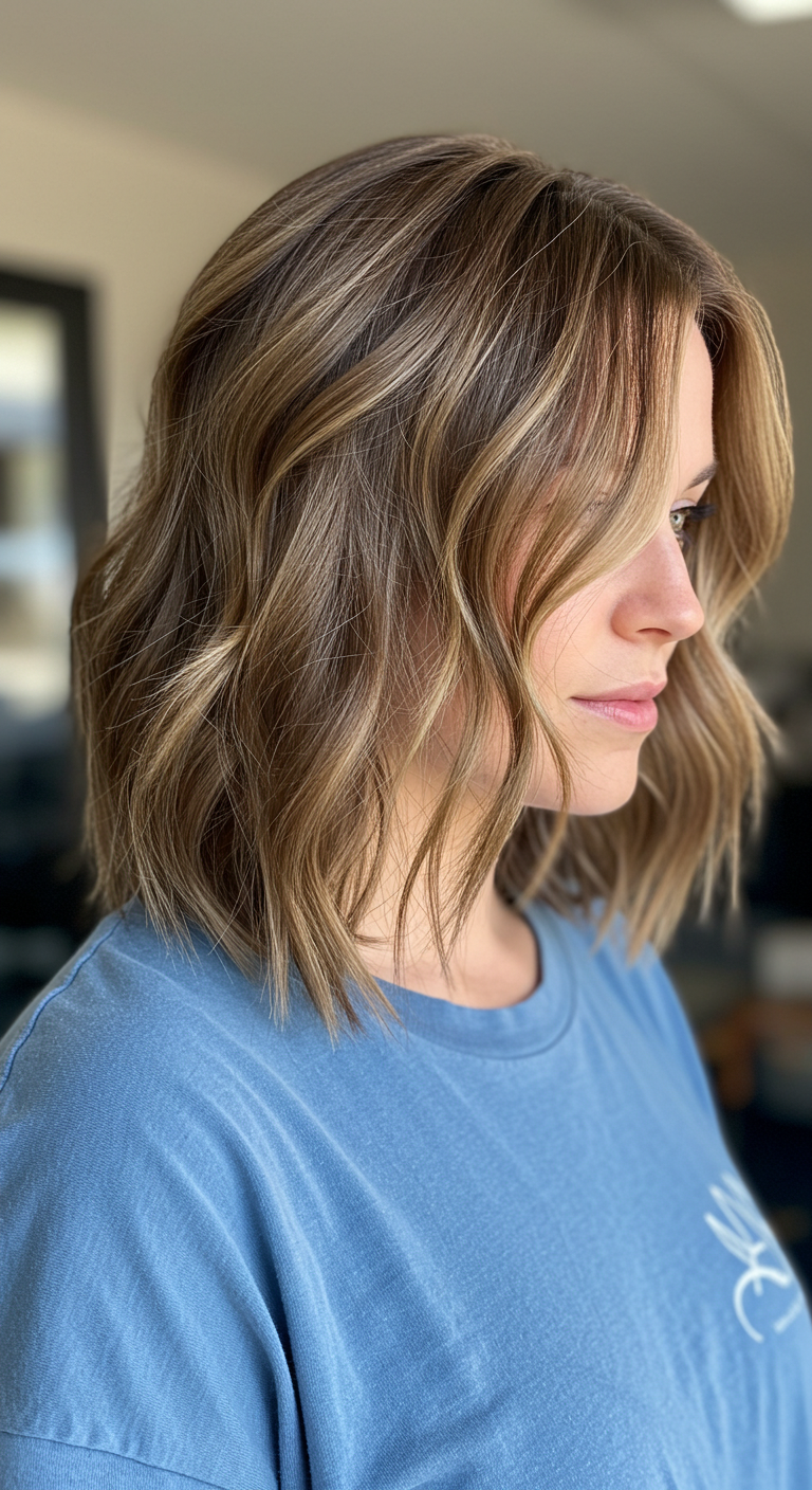 Lived-In Textured Lob with Soft Sun-Kissed Balayage