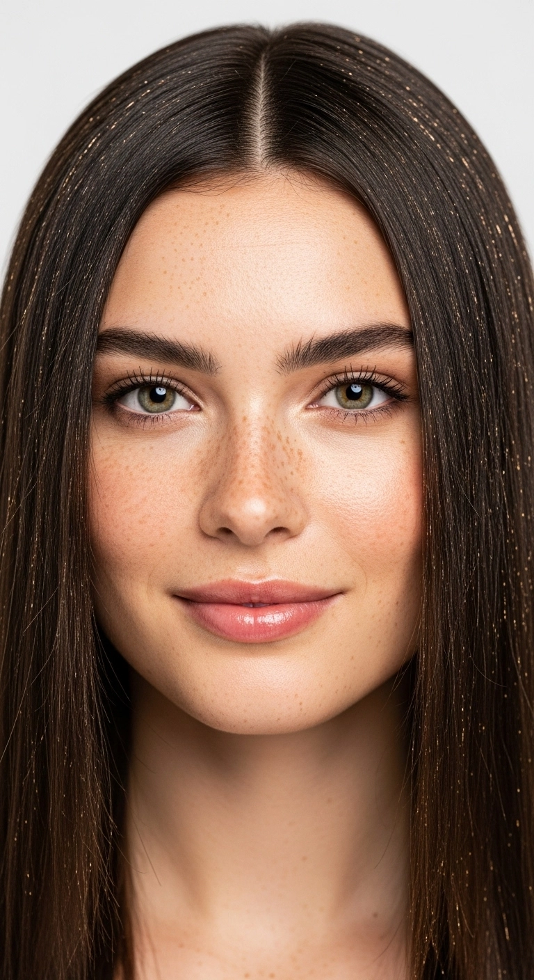 Sleek Glass Hair with Golden Fairy Tinsel