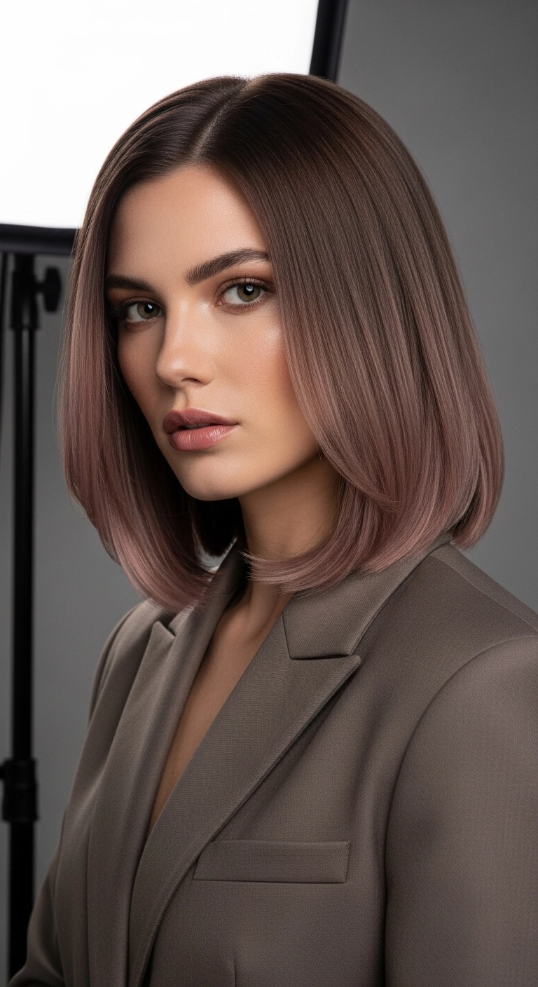 Mushroom Rose Gold Melt on a Polished Curved Lob