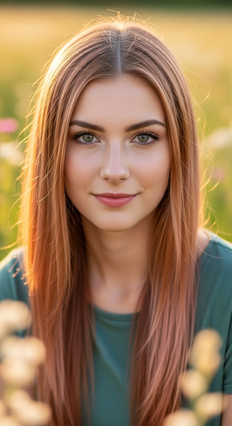 Silky Strawberry Blonde Blowout with Face-Framing Layers