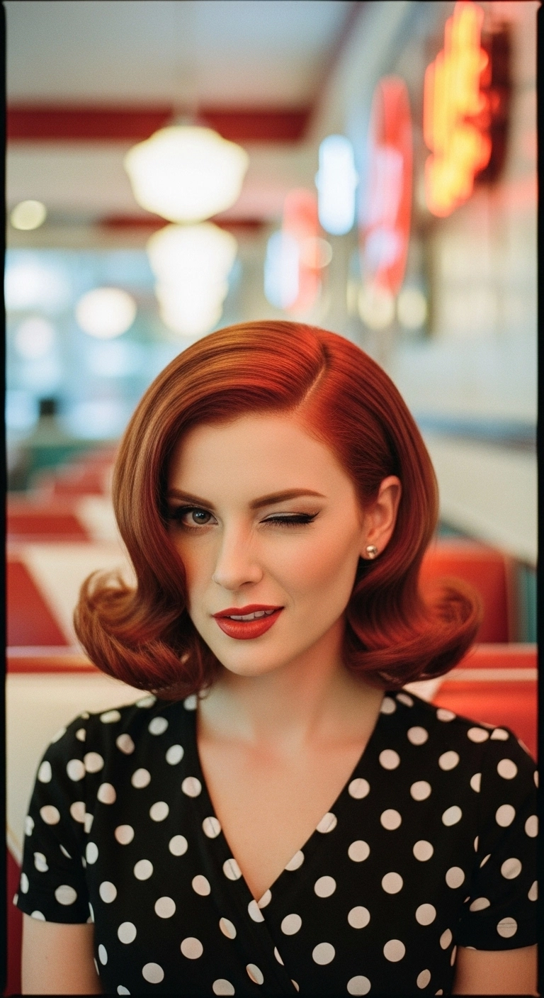 Retro 1950s Flipped Copper Bob