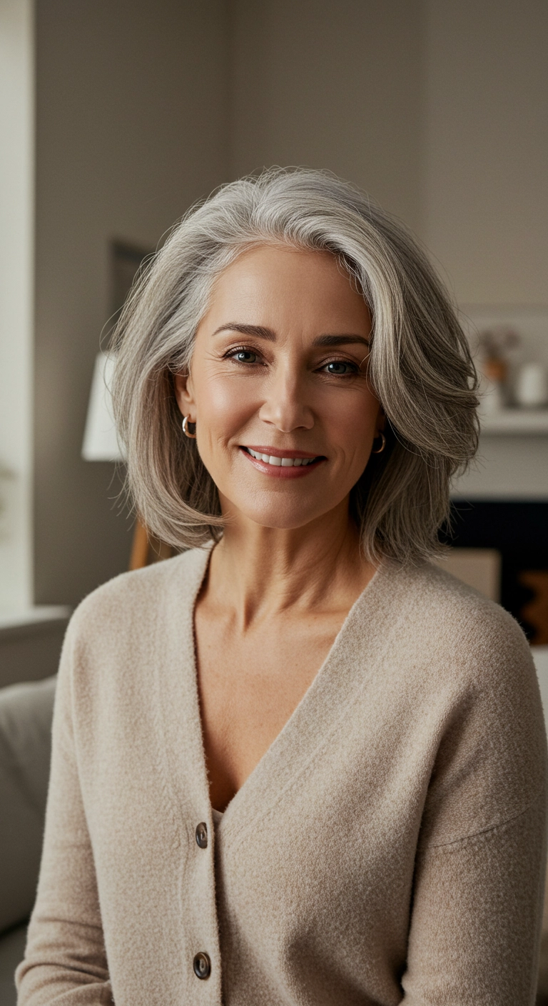 Voluminous Silver Layered Lob Blowout