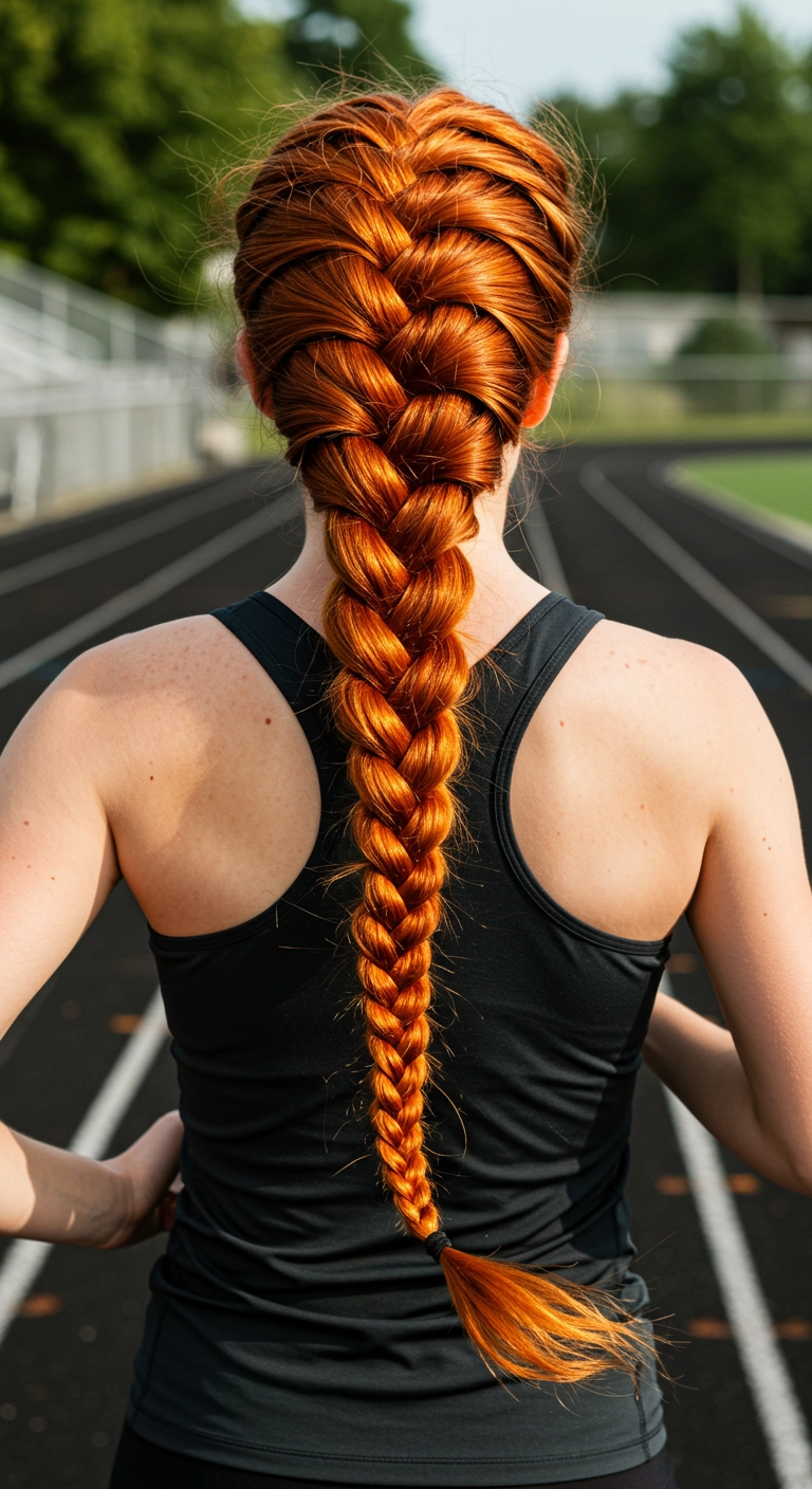 Extra Long Classic Copper French Braid