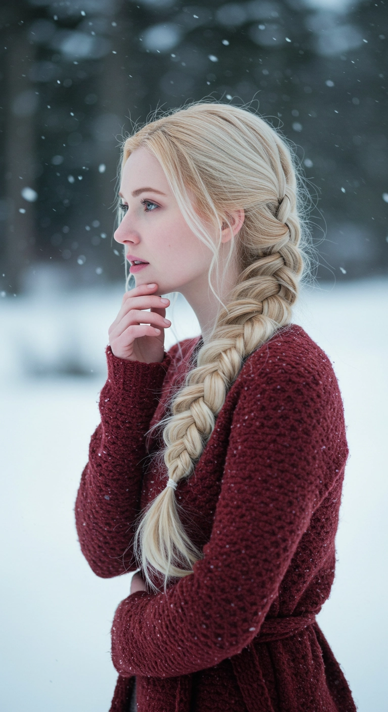 Romantic Pancaked Side Braid with Face-Framing Wisps