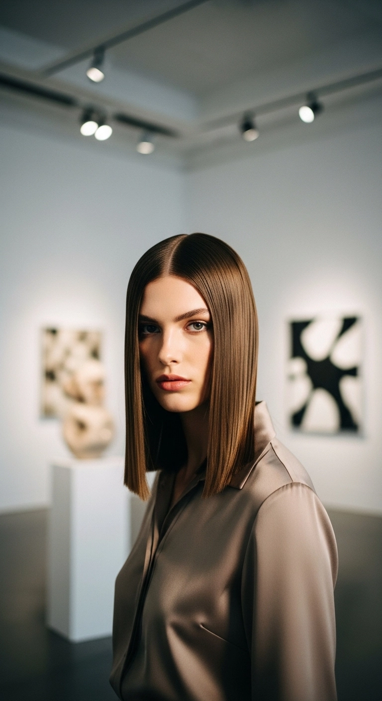Sleek Blunt Glass Hair Lob