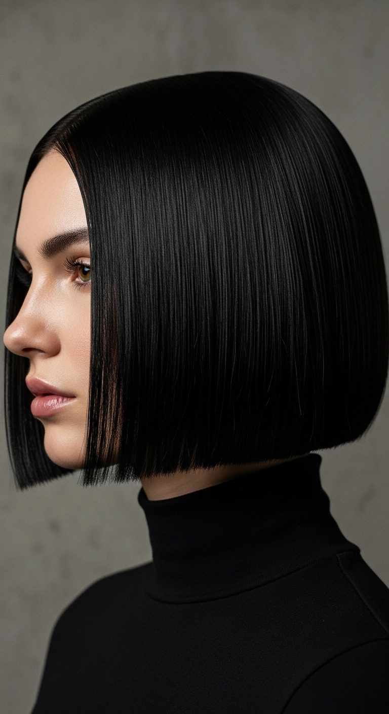 Ultra-Sleek Jet Black Glass Bob