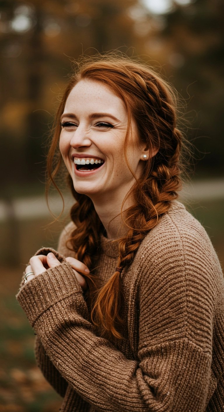 Lived-In Copper Double Dutch Braids