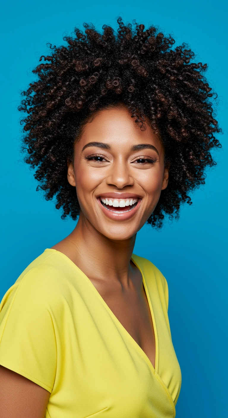 Defined Volumetric Curly Bob Afro Cut