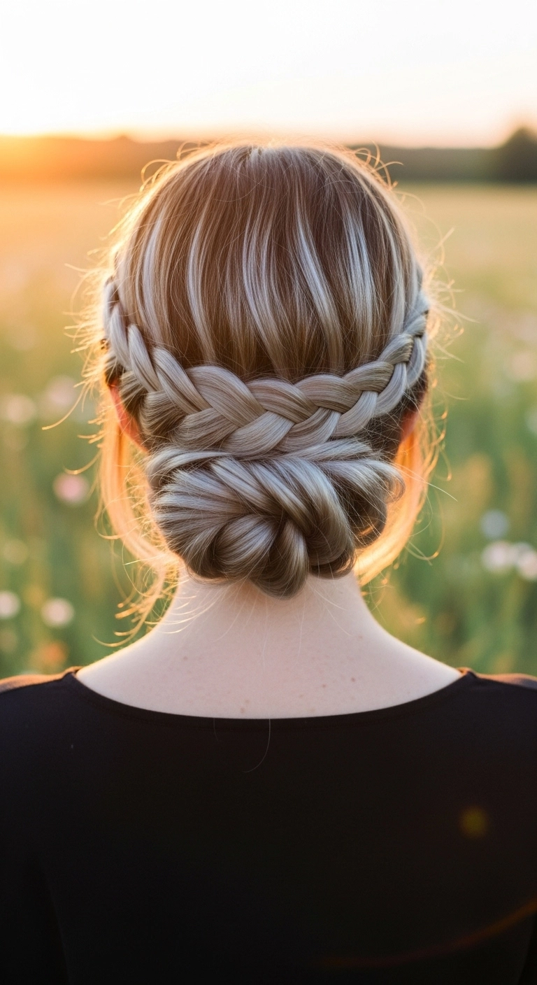 Romantic Dutch Braided Low Chignon Updo