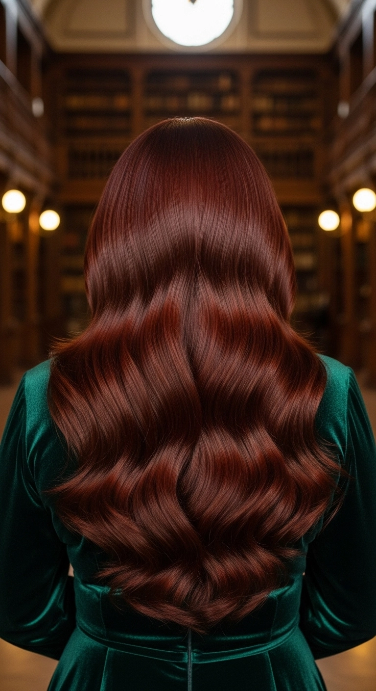 Liquid Auburn Cascading Hollywood Glam Waves