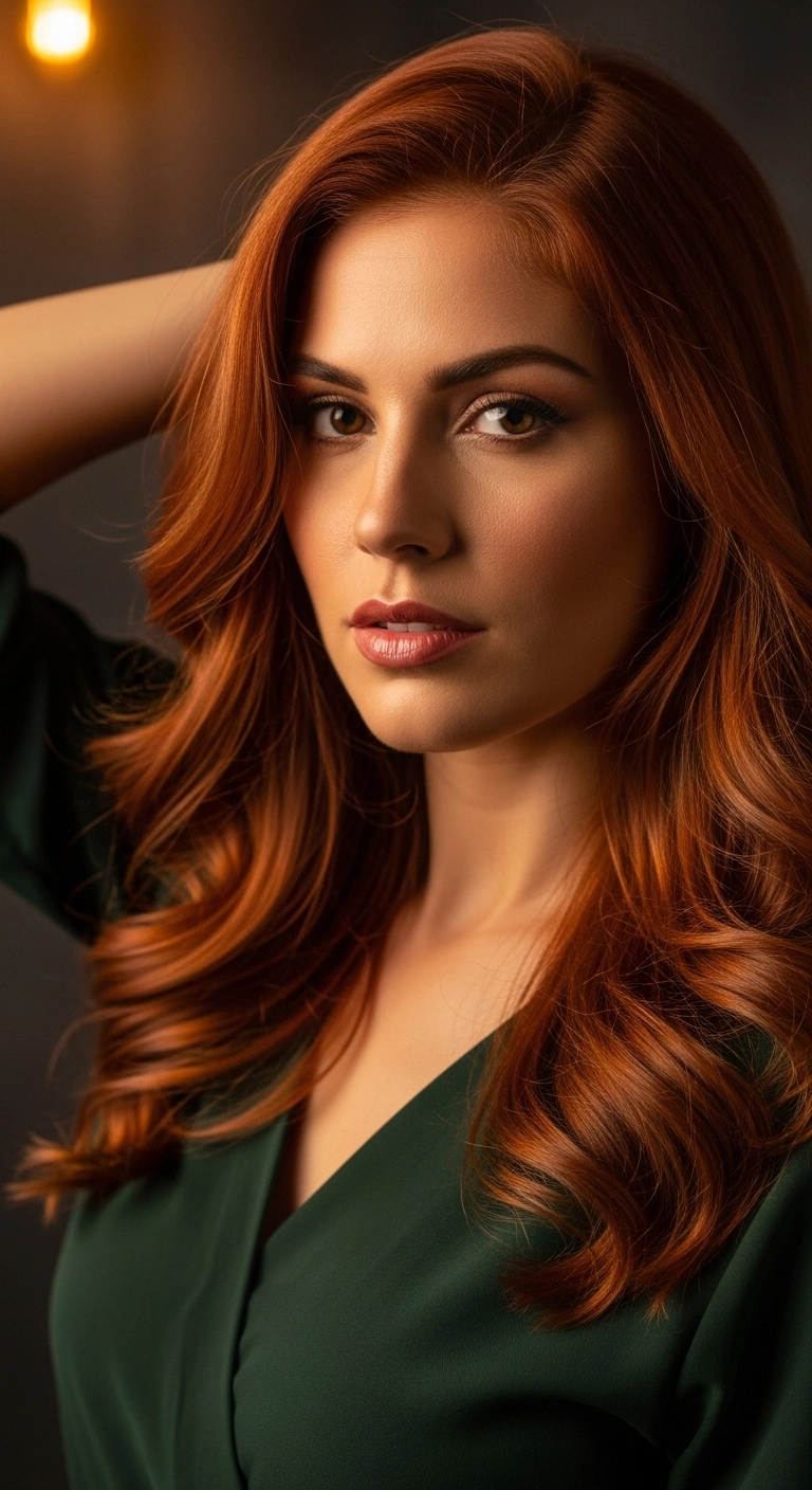 Lustrous Copper Red Bouncy Layered Blowout