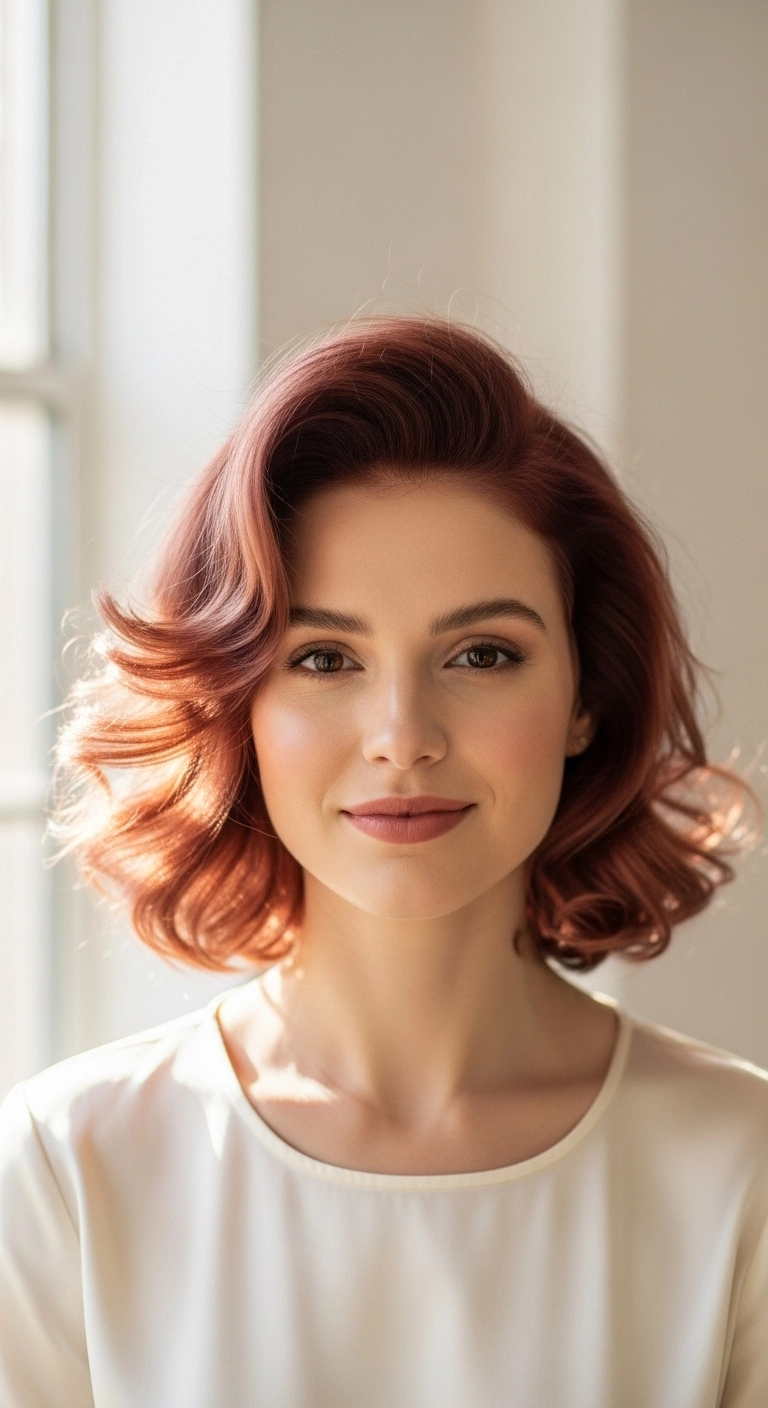 Vintage Rose Gold Blowout Bob