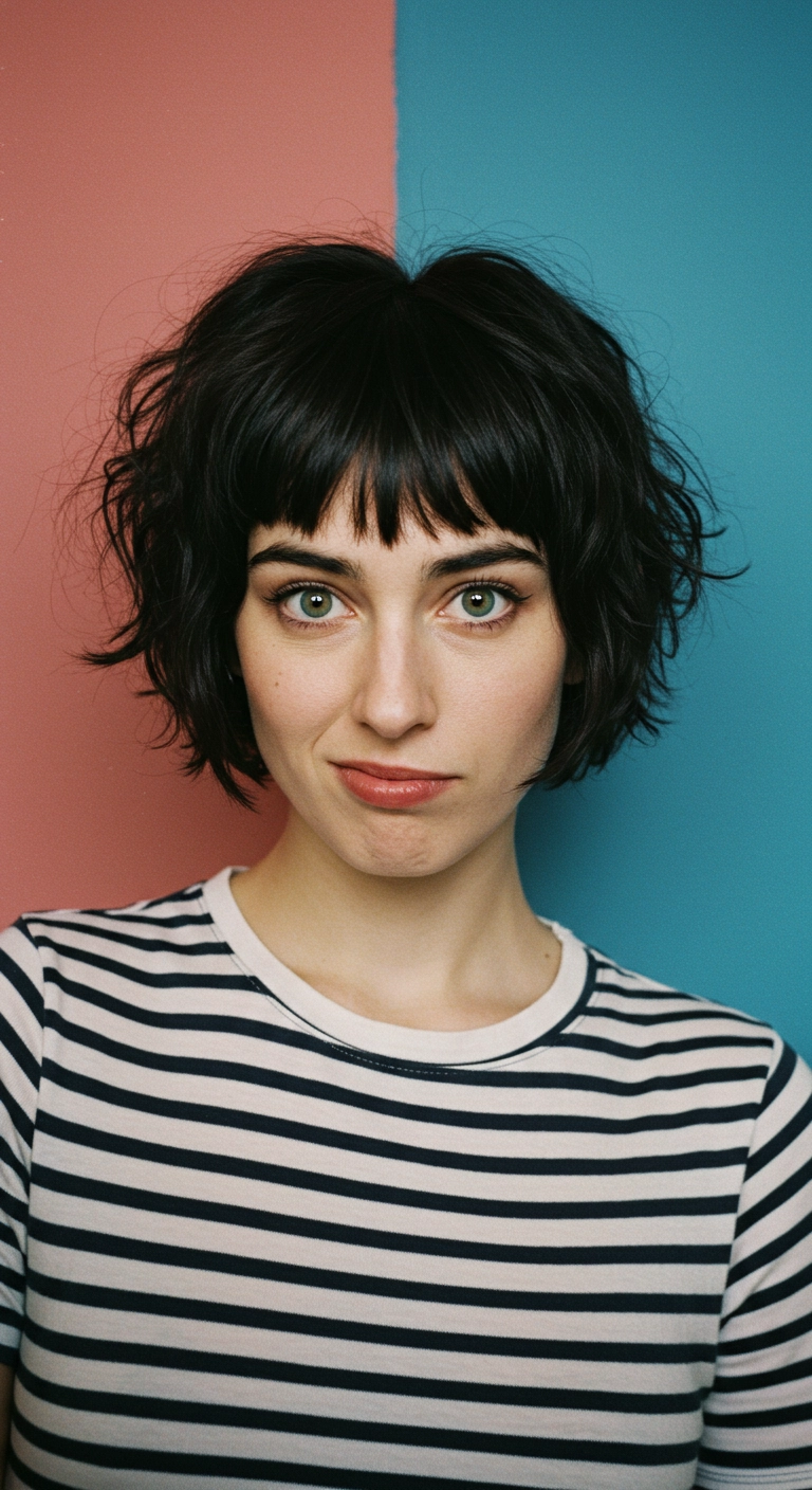 Messy French Bob with Choppy Micro Bangs