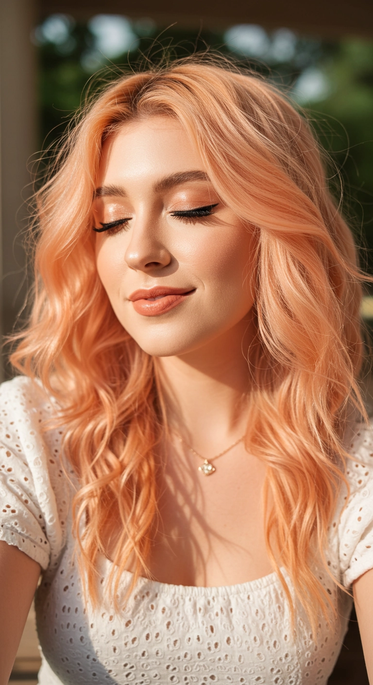 Soft Pastel Peach Lived-In Waves